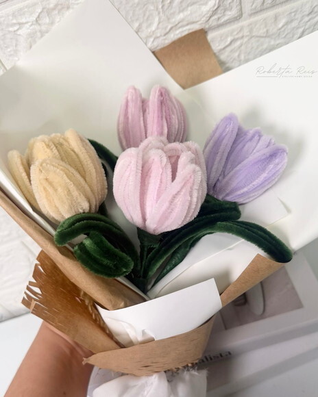 Buquê de Flores em Chenille | Tulipas