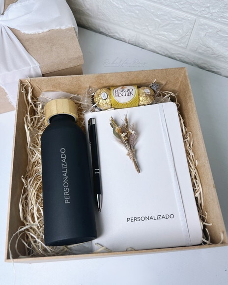 Kit Presente Caderneta e Garrafa Personalizada