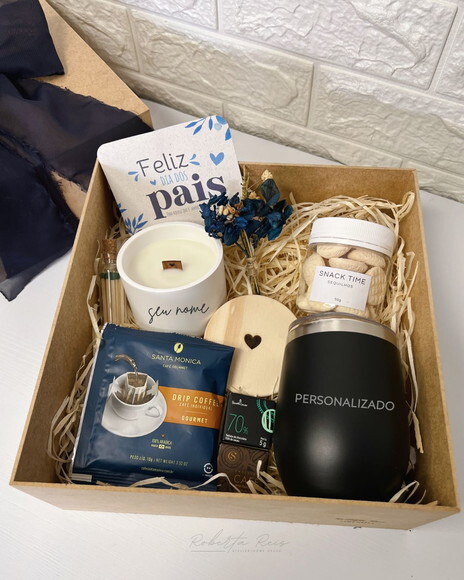Kit Presente Dia dos Pais Copo e Vela Personalizados
