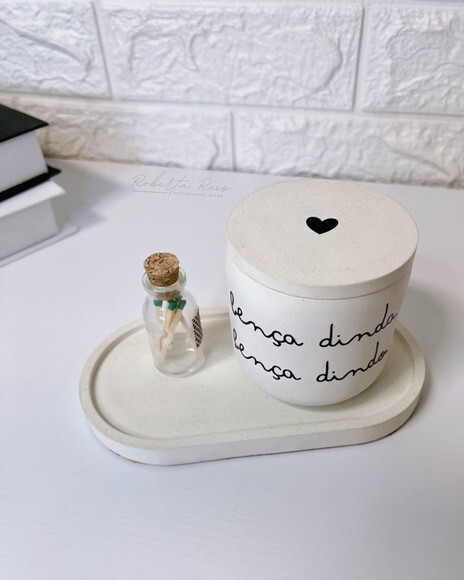 Kit Vela Aromática Bença com Bandeja Frase Bença Dinda
