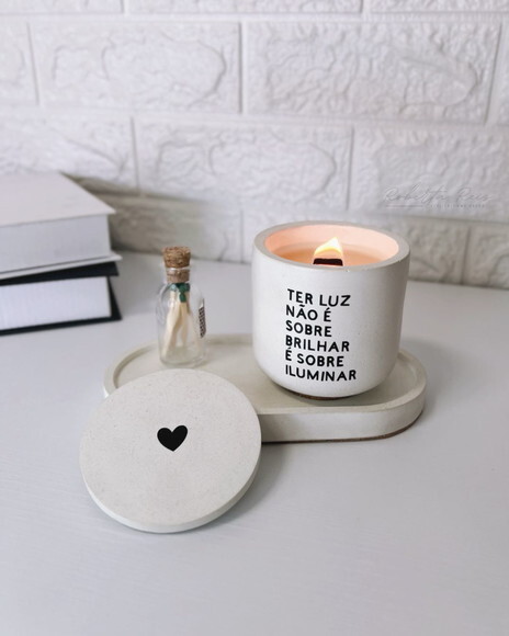 Kit Vela Aromática com Bandeja Frase Iluminar
