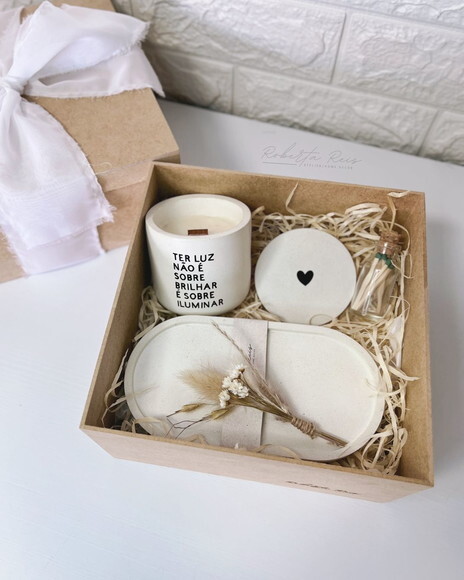 Kit Vela Aromática com Bandeja Frase Iluminar