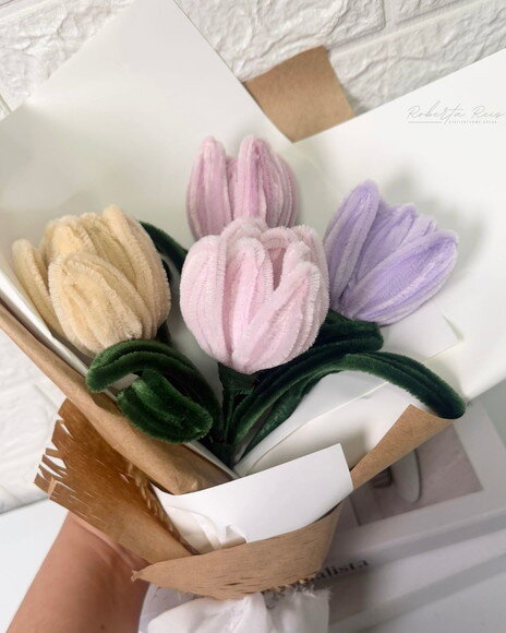 Buquê de Flores em Chenille | Tulipas