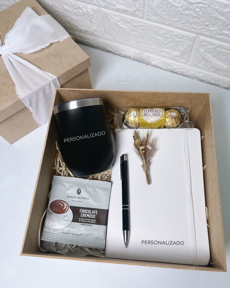Kit Presente Caderneta e Copo Térmico Personalizado