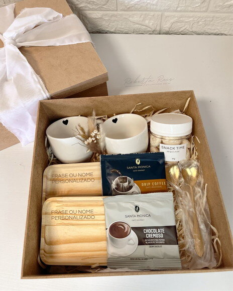Kit Presente Casal Xícaras com Pires Personalizados