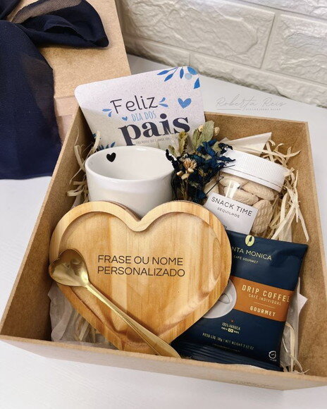 Kit Presente Dia dos Pais Pires Coração Personalizado