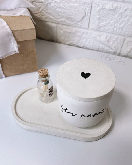Kit Vela Aromática Personalizada e Bandeja