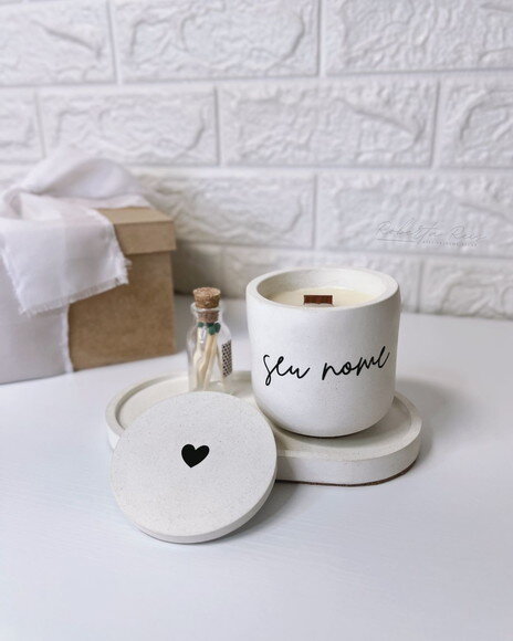 Kit Vela Aromática Personalizada e Bandeja