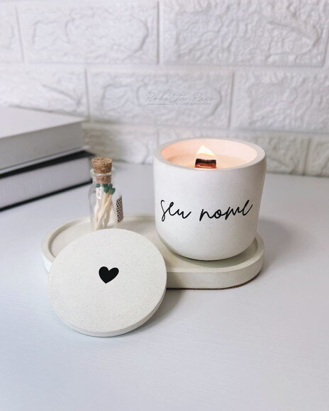 Kit Vela Aromática Personalizada e Bandeja