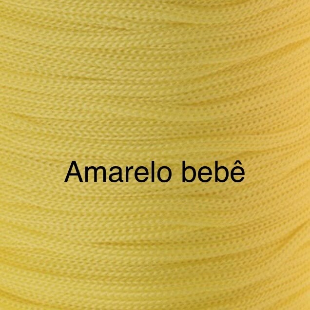 Puff Grace maleável croche -cor amarelo bebê - corda náutica- 