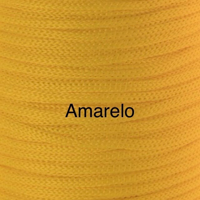 Puff Grace maleável croche -cor amarelo - corda náutica- 40x30c