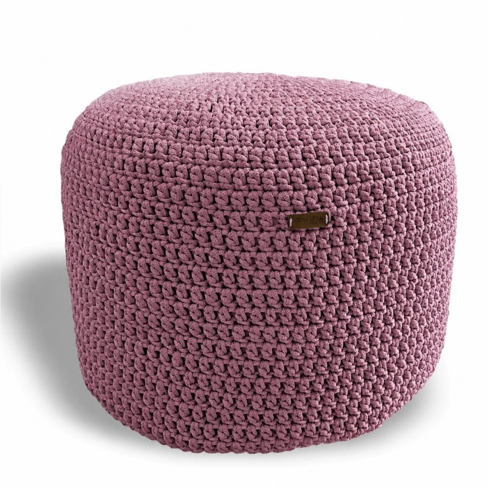 Puff Grace maleável croche -cor rosa - corda náutica- 40x30cm