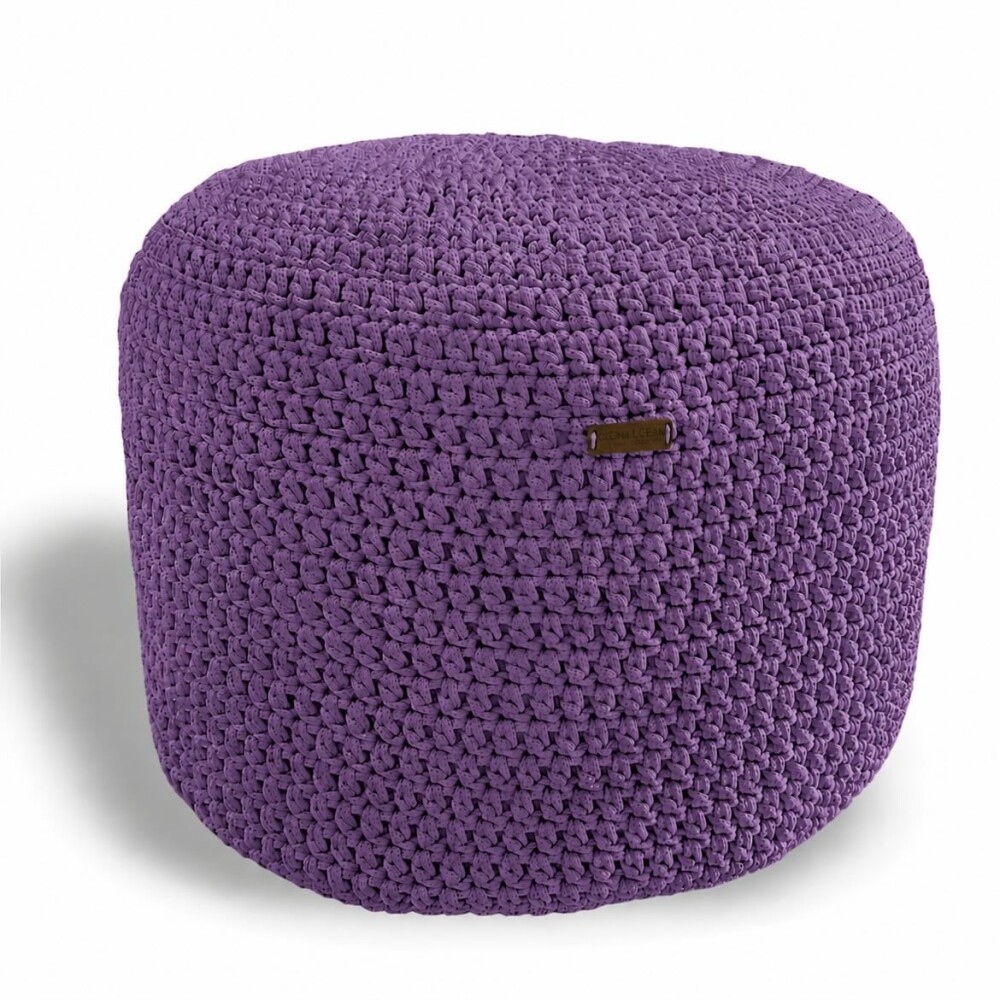 Puff Grace maleável croche -cor violeta roxo - corda náutica- 4