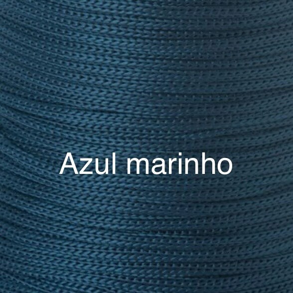 Puff Grace maleável croche -cor azul marinho - corda náutica- 4