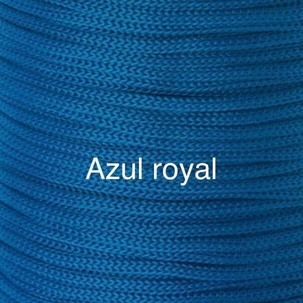 Puff Grace maleável croche -cor azul royal - corda náutica- 40x