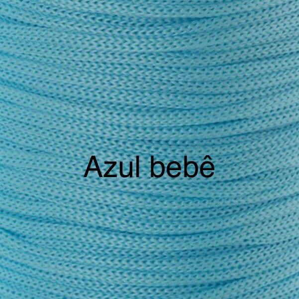 Puff Grace maleável croche -cor azul bebê - corda náutica- 40x