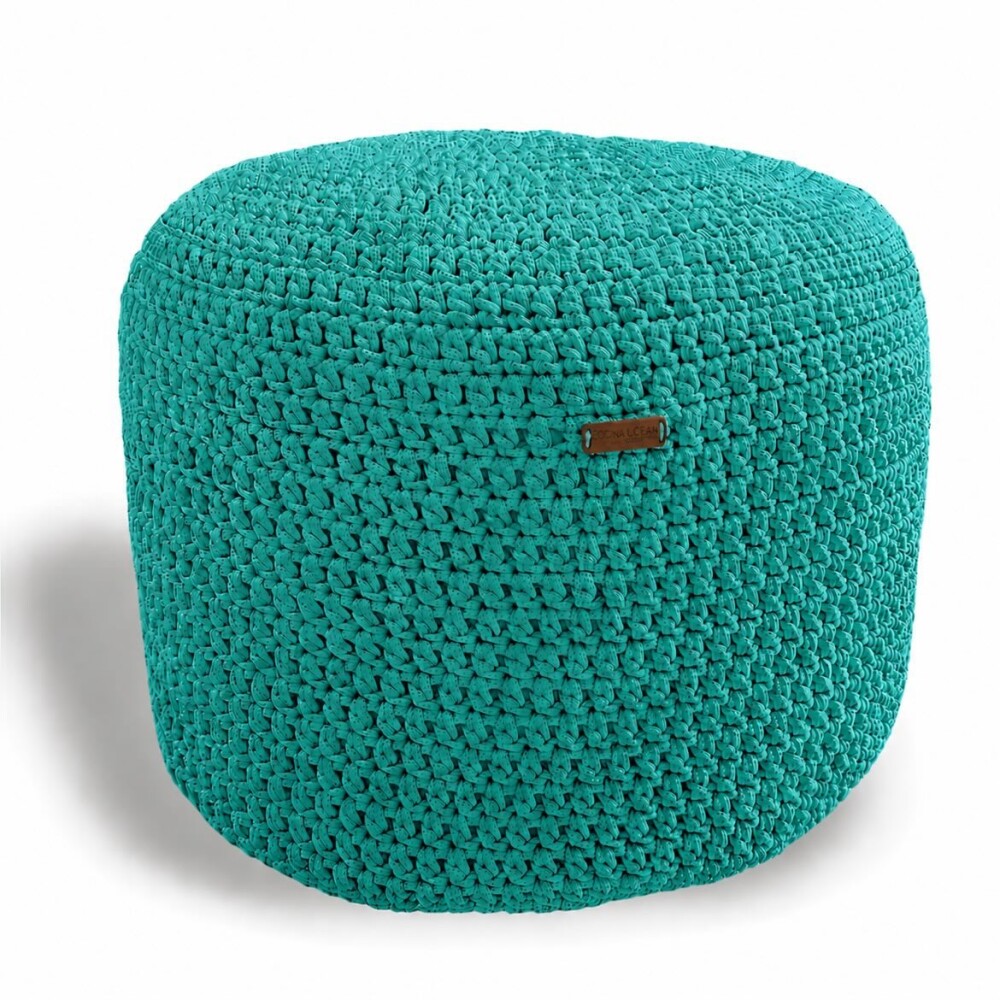 Puff Grace maleável croche -cor verde cabare - corda náutica- 4
