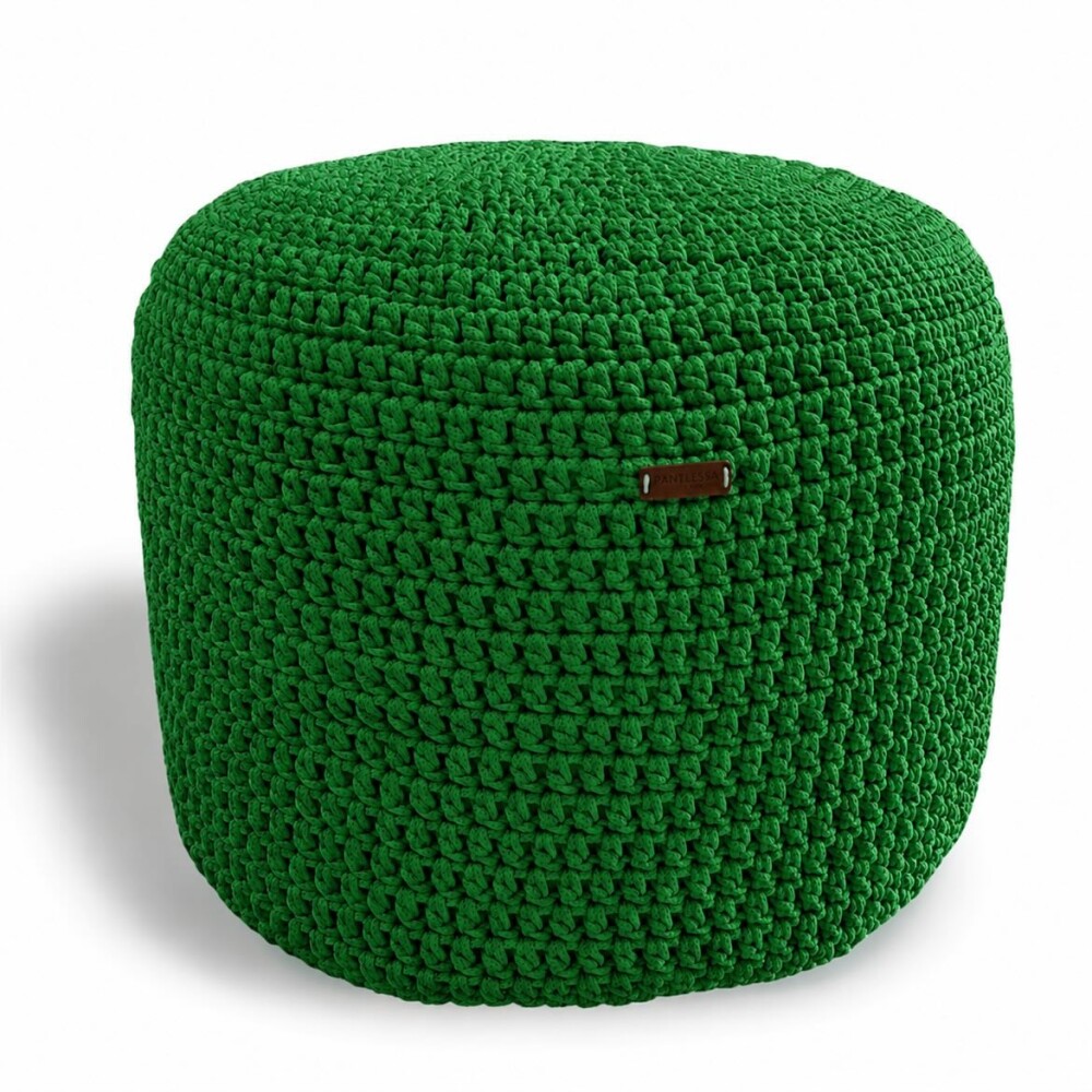 Puff Grace maleável croche -cor verde bandeira - corda náutica-