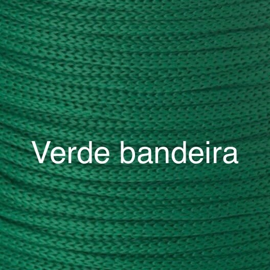 Puff Grace maleável croche -cor verde bandeira - corda náutica-