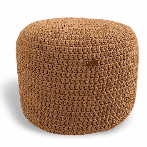 Puff Grace maleável croche -cor champanhe - corda náutica- 40x30cm
