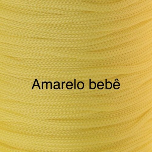 Puff Grace maleável croche -cor amarelo bebê - corda náutica- 
