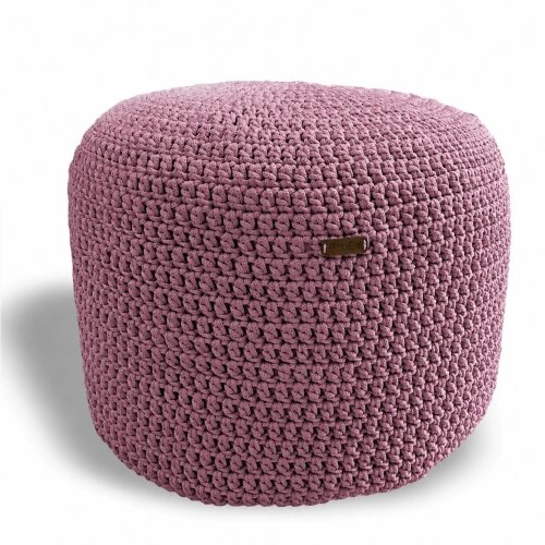 Puff Grace maleável croche -cor rosa - corda náutica- 40x30cm