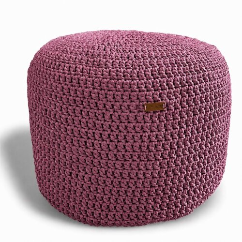 Puff Grace maleável croche -cor pink - corda náutica- 40x30cm