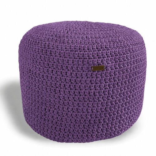 Puff Grace maleável croche -cor violeta roxo - corda náutica- 40x30cm