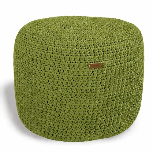 Puff Grace maleável croche -cor pistache - corda náutica- 40x30cm