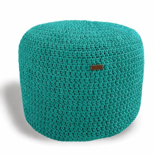 Puff Grace maleável croche -cor verde cabare - corda náutica- 40x30cm