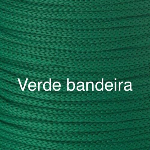 Puff Grace maleável croche -cor verde bandeira - corda náutica-