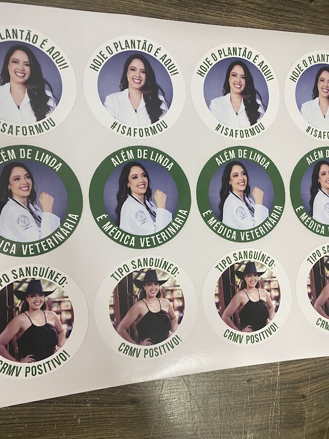 Kit 60 Adesivos Personalizados 6x6 para Formatura