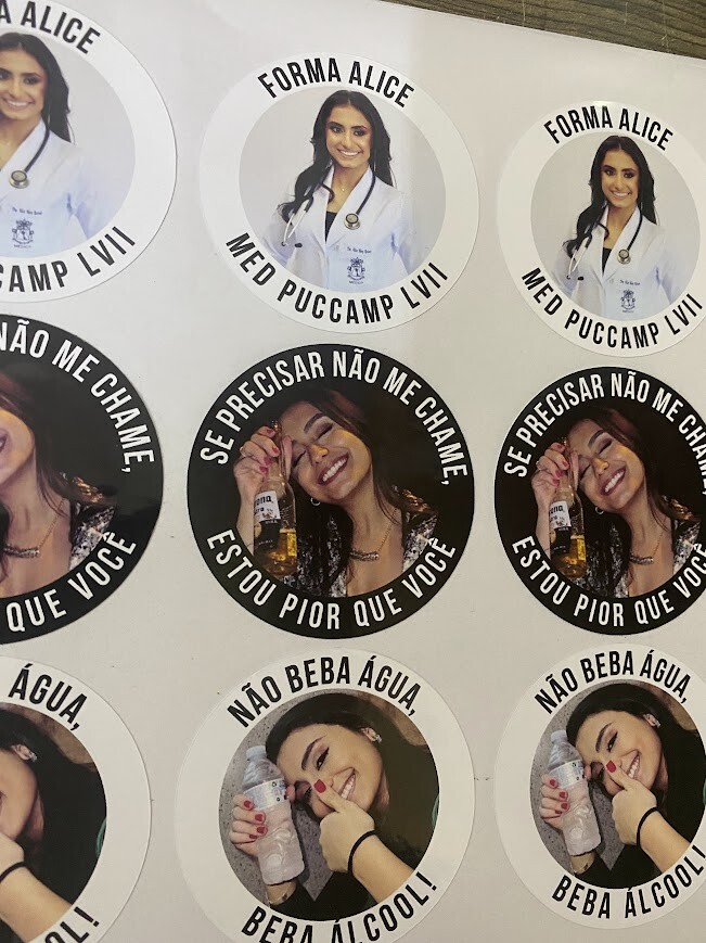Kit 60 Adesivos Personalizados 6x6 para Formatura