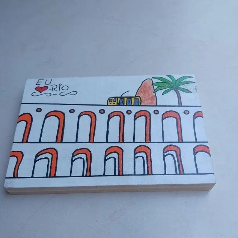 Quadro Decorativo Pintado a Mão Arcos da Lapa.