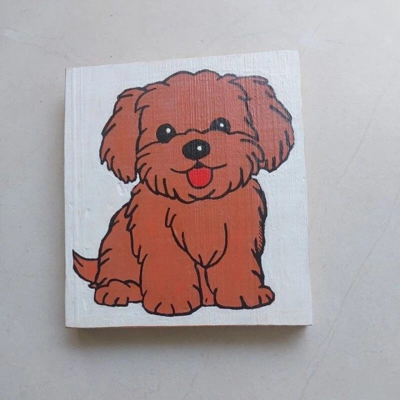 Quadro Decorativo Dog, Pet, Pintado a Mão, Artesanal.