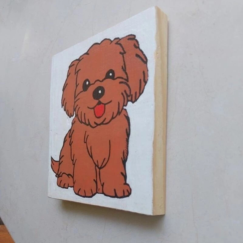 Quadro Decorativo Dog, Pet, Pintado a Mão, Artesanal.