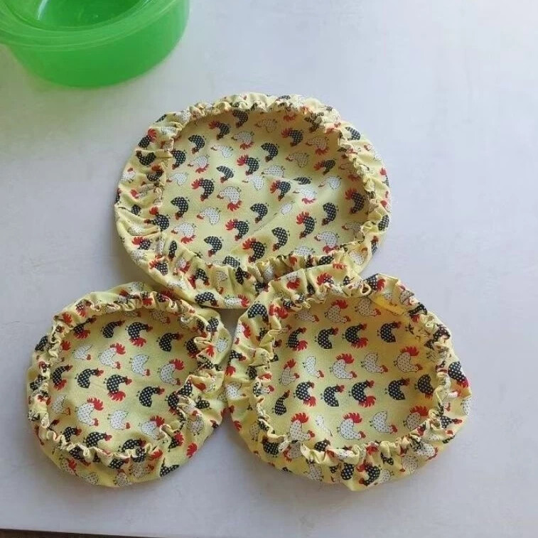 Kit com 3 Cobre Alimentos em Tecido (Sem as bacias)