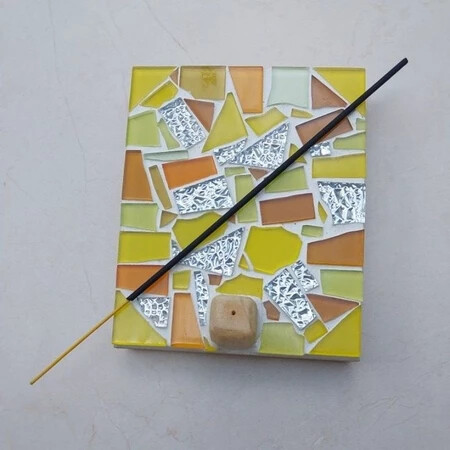 Incensario em Mosaico, Artesanal, Rústico para decoração, sala