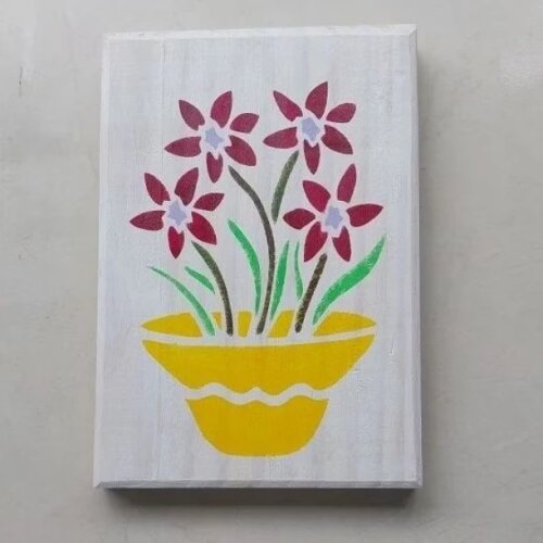 Quadro Rústico Artesanal, Pintado a Mão, Decoração.