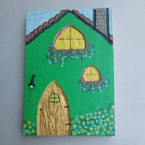 Quadro Decorativo sala, Pintado a Mão, Artesanal, Madeira.