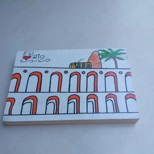 Quadro Decorativo Pintado a Mão Arcos da Lapa.