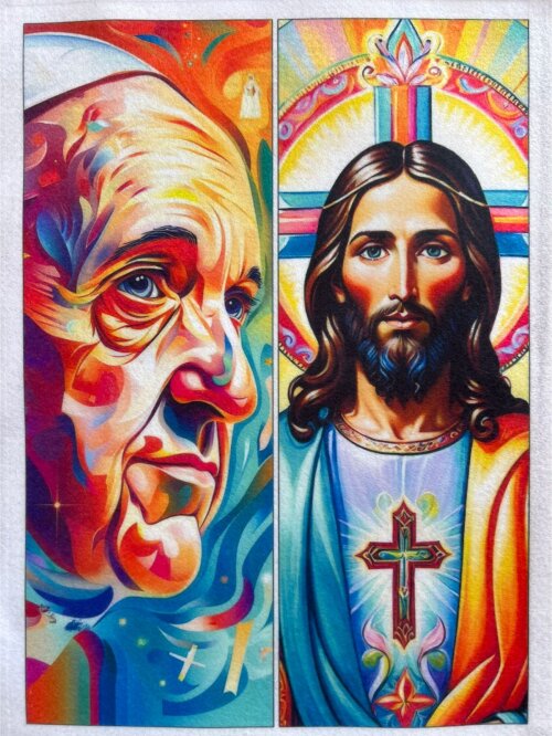 Estampa para Dua de quadros Jesus e o Papa - Cópia