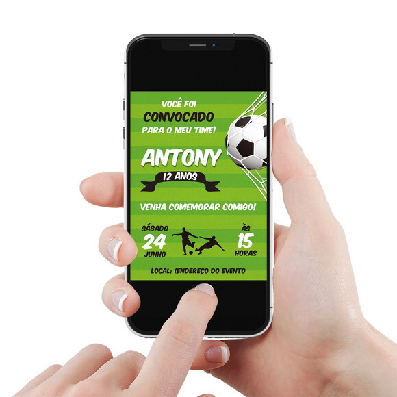 Convite Aniversário Futebol - Arte Digital
