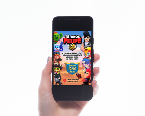 Convite Brawl Stars Arte Digital