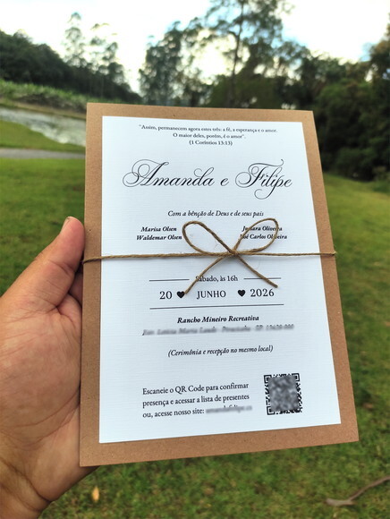 Convite de Casamento Rustico