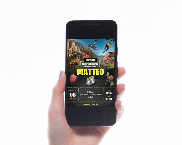 Convite Digital Aniversário Fortnite