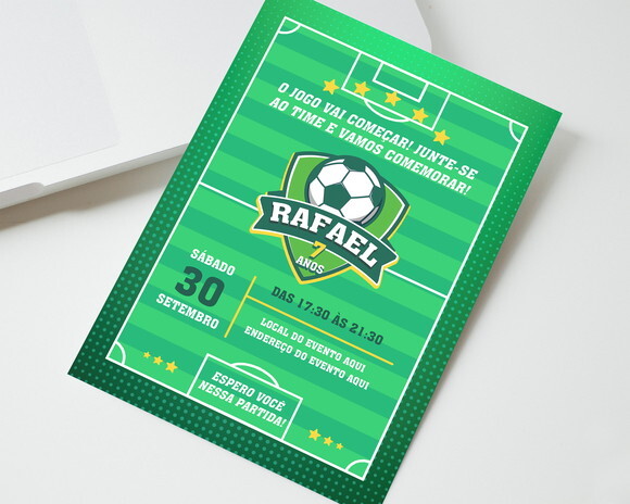 Convite Digital Aniversário Futebol