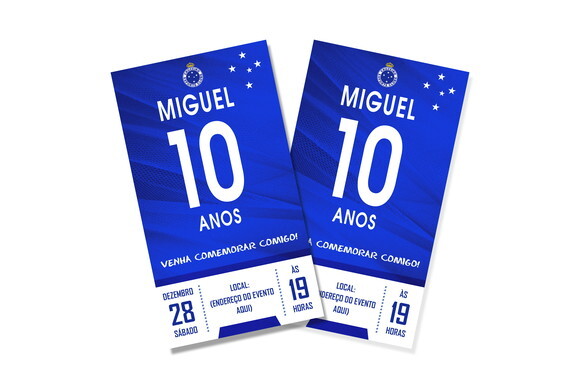 Convite Digital Aniversário Futebol Cruzeiro