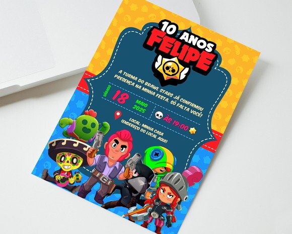 Convite Digital Brawl Stars