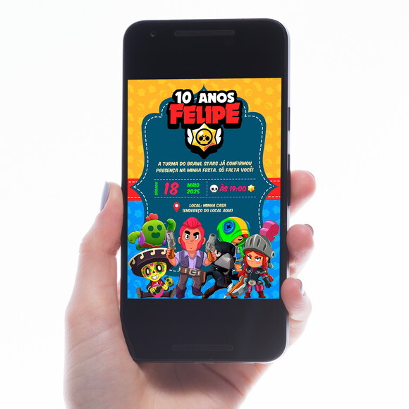 Convite Digital Brawl Stars